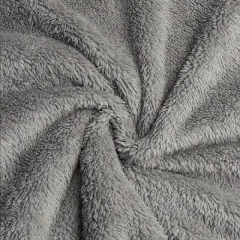 Yes, I'm cold ME 24:7 Grey Black Hoodie Sherpa Teddy Pullover Sweatshirt Large - Picture 9 of 9